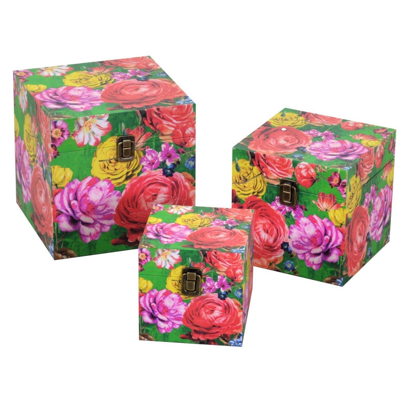 Scatola ecopelle 1-3 multicolor quadro cm 22x22h22