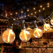 Illuminazione per tenda - Luci a festone per esterno - 35FT G40 - 25+3 lampadine LED - IP44 impermeabile - per esterno interno per terrazza patio - giardino esterno - Natale festa matrimonio - illuminazione decorativa