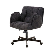 Sedia ufficio ergonomica 71x68x97 cm in tessuto nero, braccioli pieghevoli e ruote