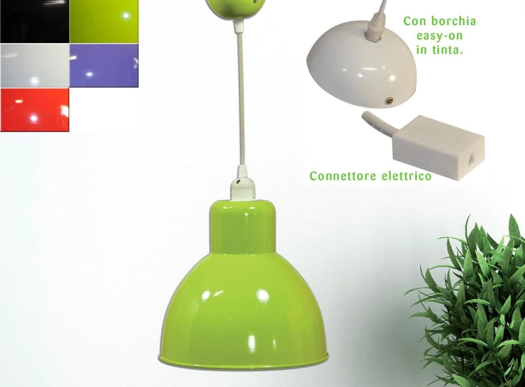 Lampadario Lampada a Soffitto in Metallo Vintage Viola 26,5 cm