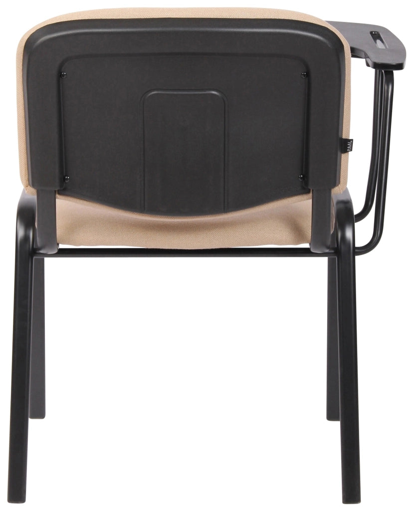Sedia Ken in tessuto con tavolino ribaltabile crema