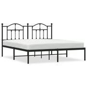 Letto matrimoniale | Letto per adulti | Giroletto con Testiera in Metallo Nero 183x213 cm