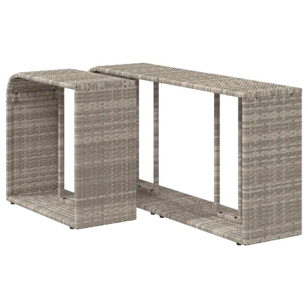Scaffali Portaoggetti 2 pz Grigio Chiaro in Polyrattan CFW2932440