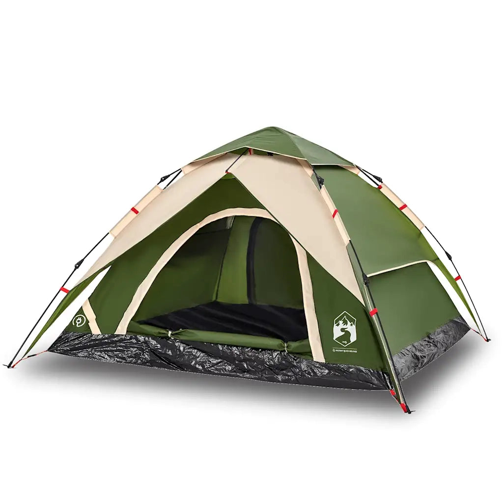 Tenda a Cupola da Campeggio 5 Persone Verde a Rilascio Rapido 4004185