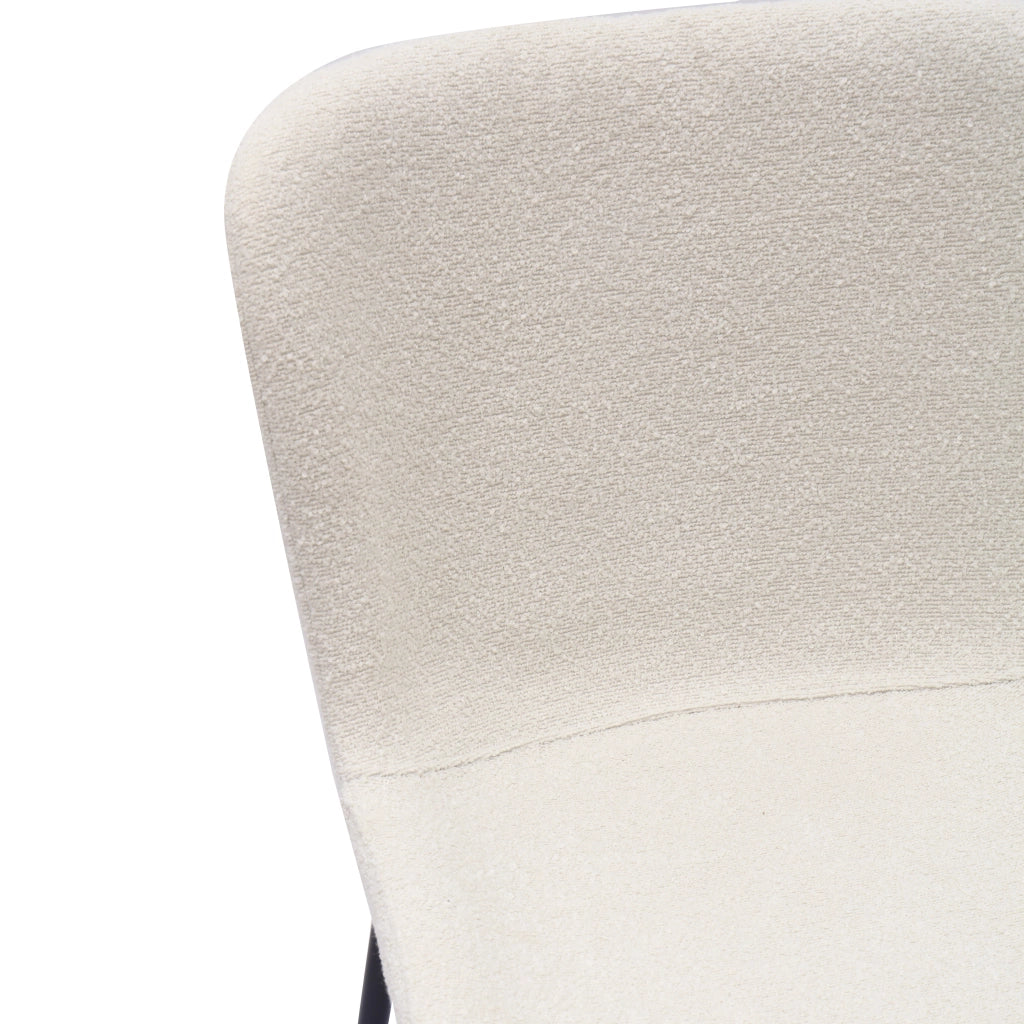 SEDIA Schienale alto rotondo Set da 2 pezzi Tessuto Bianco Metallo