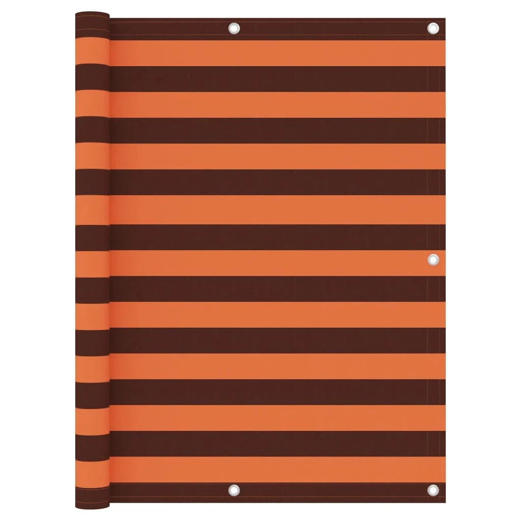 Paravento per balcone frangivista 120 x 500 cm tessuto Oxford arancione e marrone 02_0010315