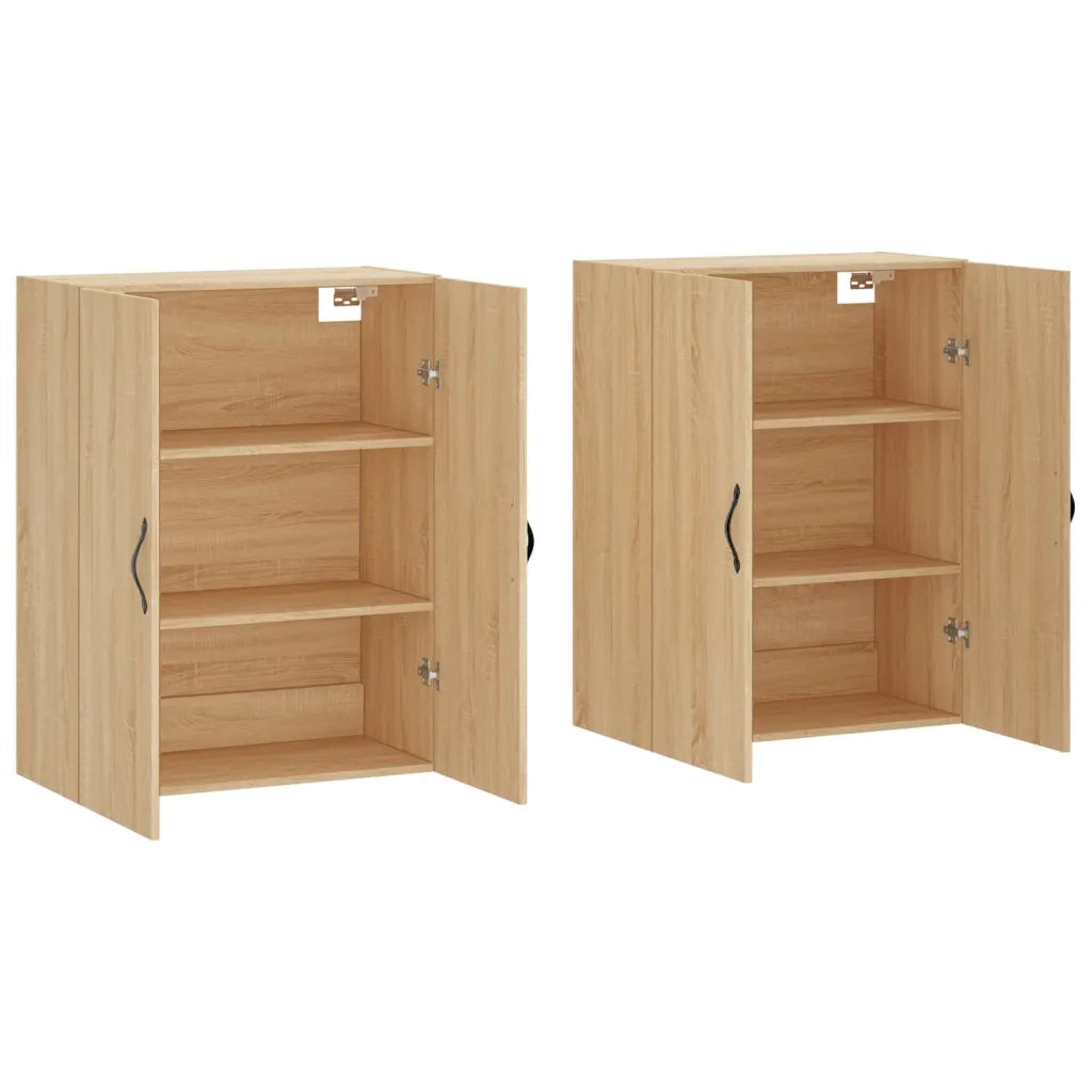 Set di 2 pensili a muro in legno composito 69,5 x 34 x 90 cm design moderno finitura rovere Sonoma 02_0055395