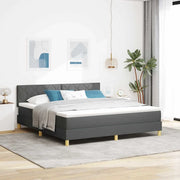 Letto a Sorgente LED Grigio scuro 180 x 200 cm Tessuto 3342535