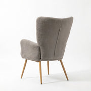 Poltrona lounge - con schienale curvo e braccioli integrati - in frotté grigio