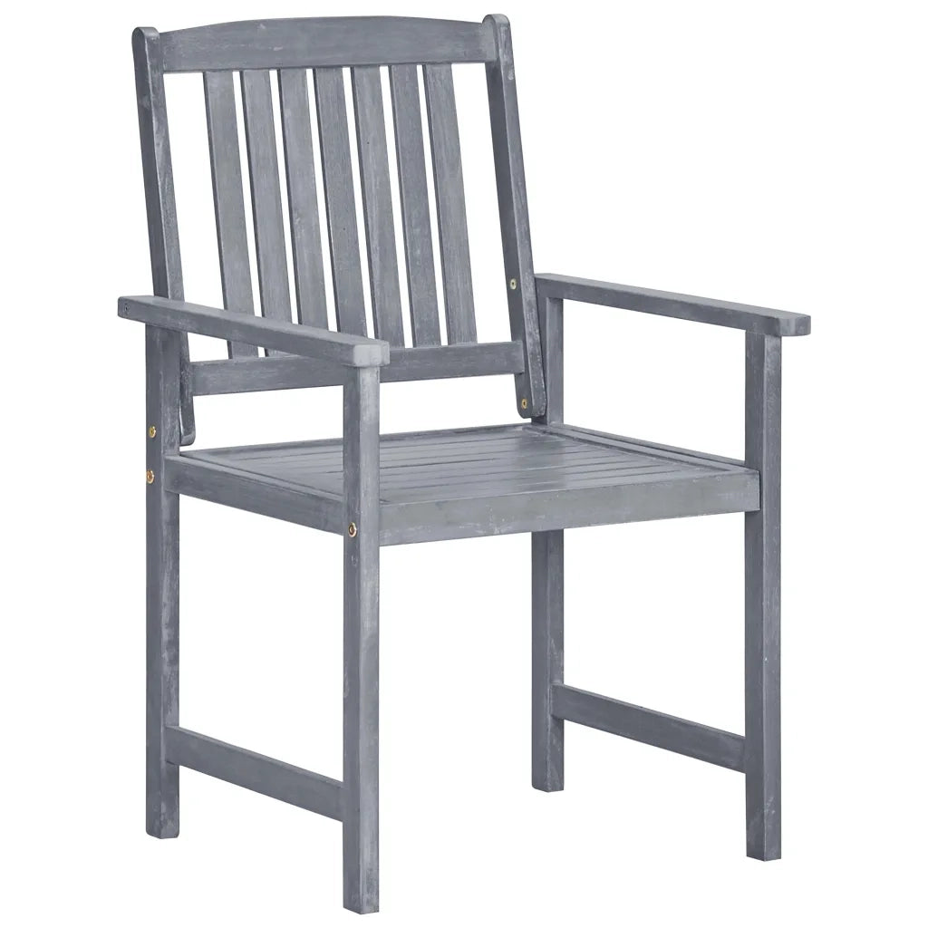 Sedie da Giardino con Cuscini 8 pz in Massello di Acacia Grigie 3078233