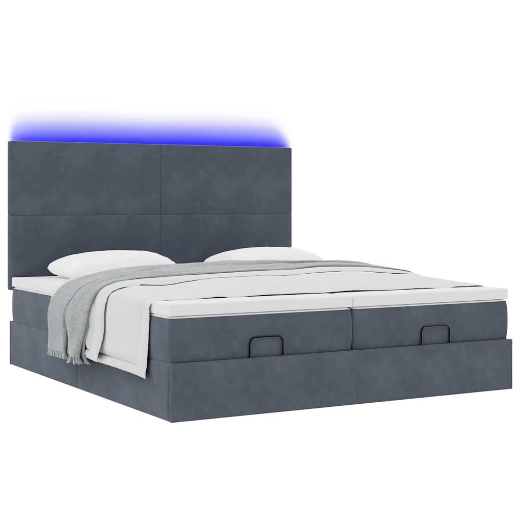 Struttura Letto Pouf con Materassi 180x200 cm Velluto 3314604