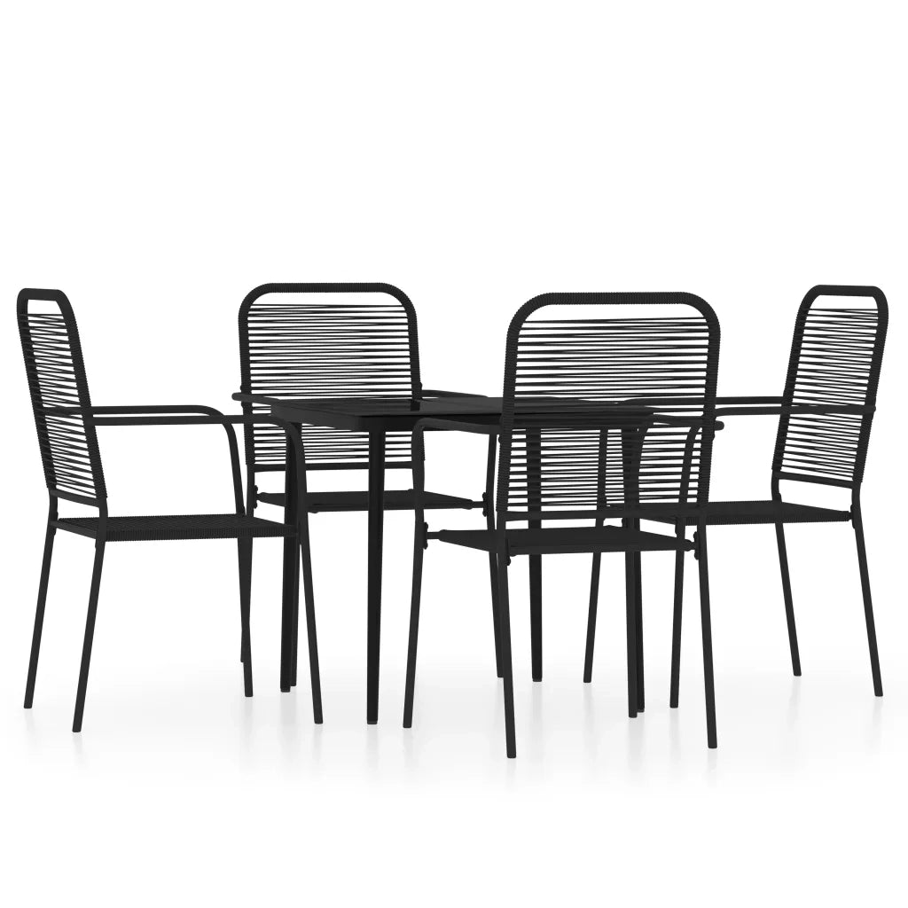 Set Mobili da Pranzo per Giardino 5 pz | Set Salotto da Giardino Nero