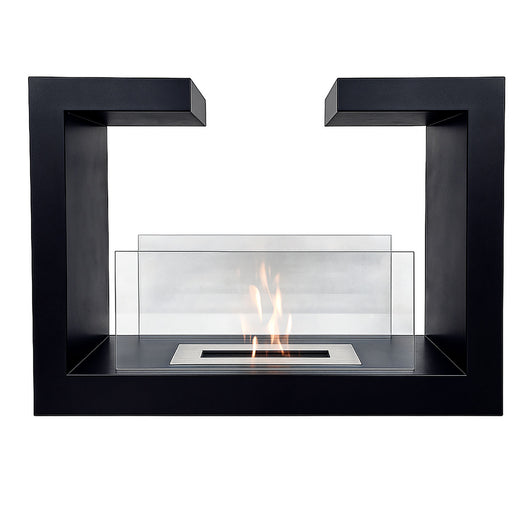 Camino a Bioetanolo da Terra Venus Free Standing Geometrico e Vetri Protettivi Serbatoio 850 ml in Acciaio Verniciato