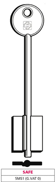 Silca CHIAVE A DOPPIA MAPPA 5MS1 (G. VAT 0) SAFE 5.00 pz