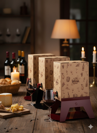 Supporto per Contenitore Vino 15 cm Bag 5L con Vassoio in Ferro Alluminato Lisa Luxury Bacco Rosso