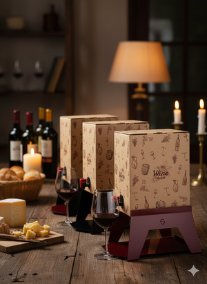 Supporto per Contenitore Vino 15 cm Bag 5L con Vassoio in Ferro Alluminato Lisa Luxury Bacco Rosso