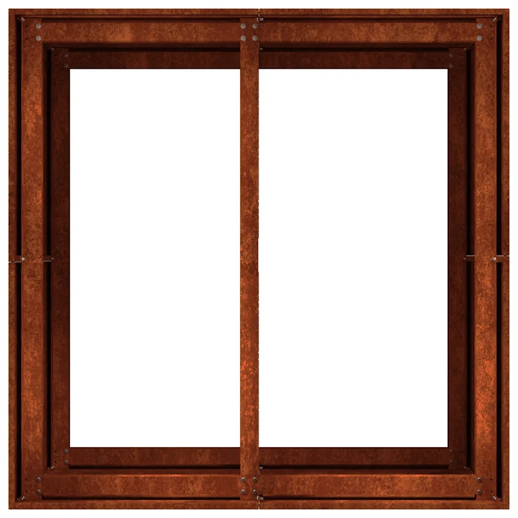 Fioriera-Vaso-Contenitore per Piante Arrugginita 80x80x80 cm in Acciaio Corten