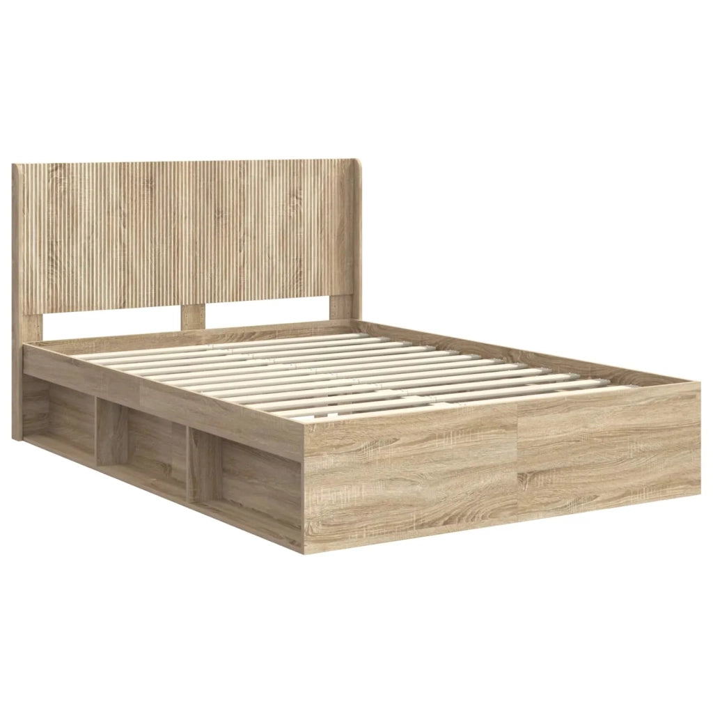 Struttura del letto con stoccaggio e testata Rovere Sonoma 3413871