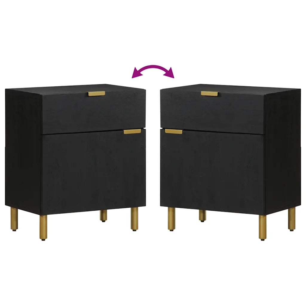 vidaXL Comodino Nero 50x33x60 cm in Legno Multistrato