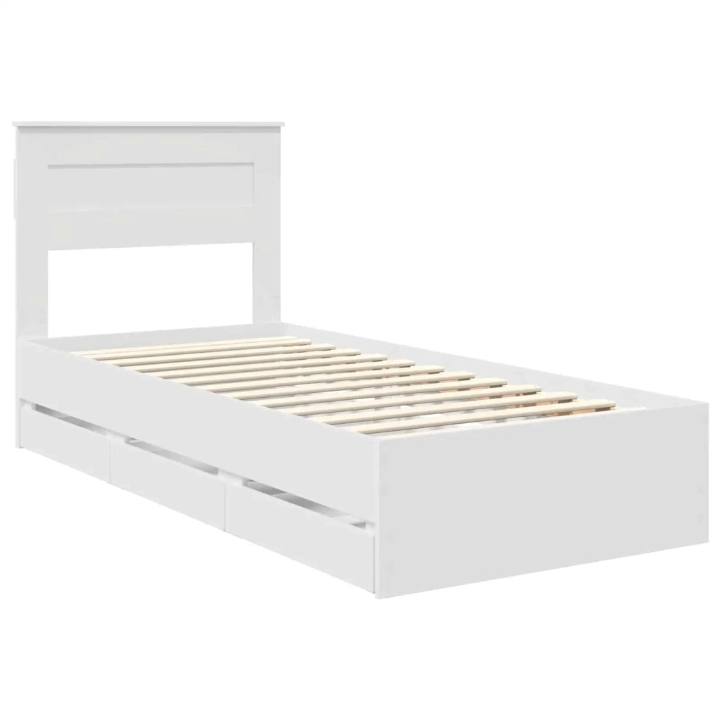 Struttura del letto Bianco 75 x 190 cm Legno Ingegnerizzato