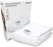 Cuscino Elettrico per 1 Persona - Riscaldante - Lava in Lavatrice - 150x80cm - 3 Modalità - Comando a Distanza - Bianco