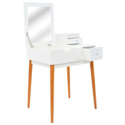 Toeletta tavolo da trucco di design mobile da camera da letto con specchio 60 x 50 x 86 cm MDF bianco 02_0006395