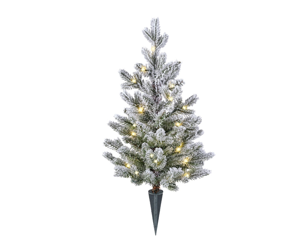 Albero di Natale Innevato Portatile con Luci Micro LED H 60 x 36 cm