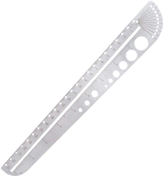 Liniaal 30 cm in Acciaio Inossidabile - Tastiera per Disegno/Gradiometro - Duraturo/Reciclabile - Multifunzionale/Alta Qualità - Righello