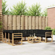Set di divani da esterno 10 pz Bianco e Nero 3389874