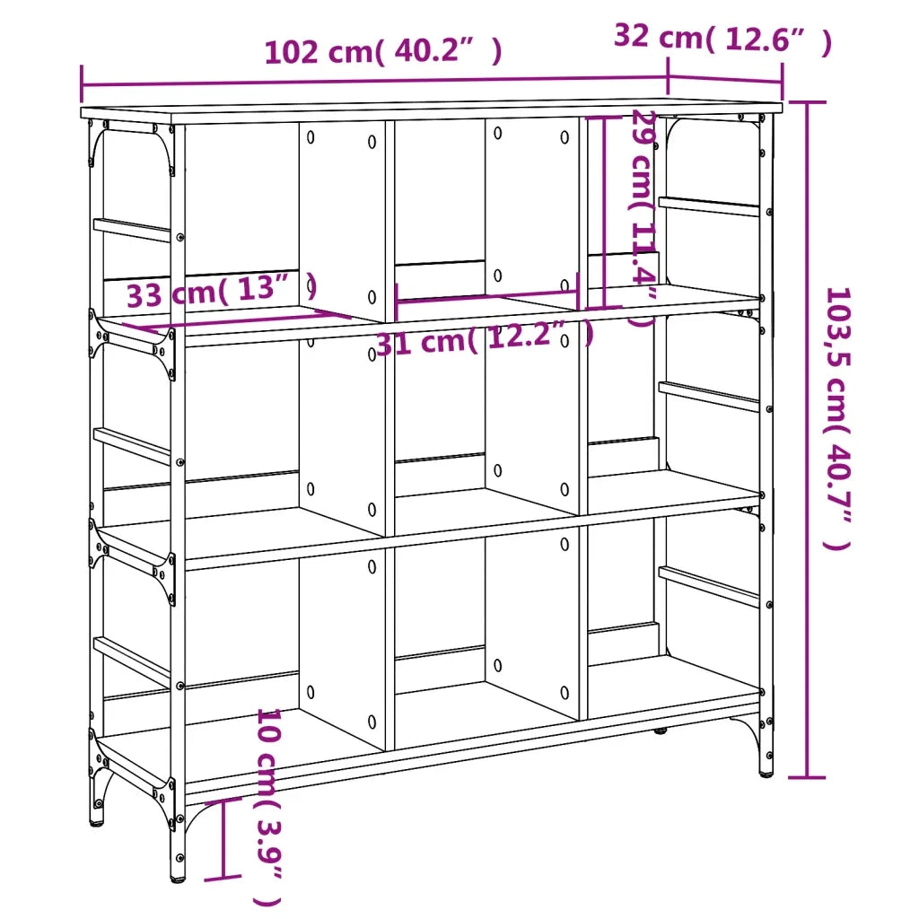 Credenza Rovere Marrone 102x32x103,5 cm in Legno Multistrato 837731