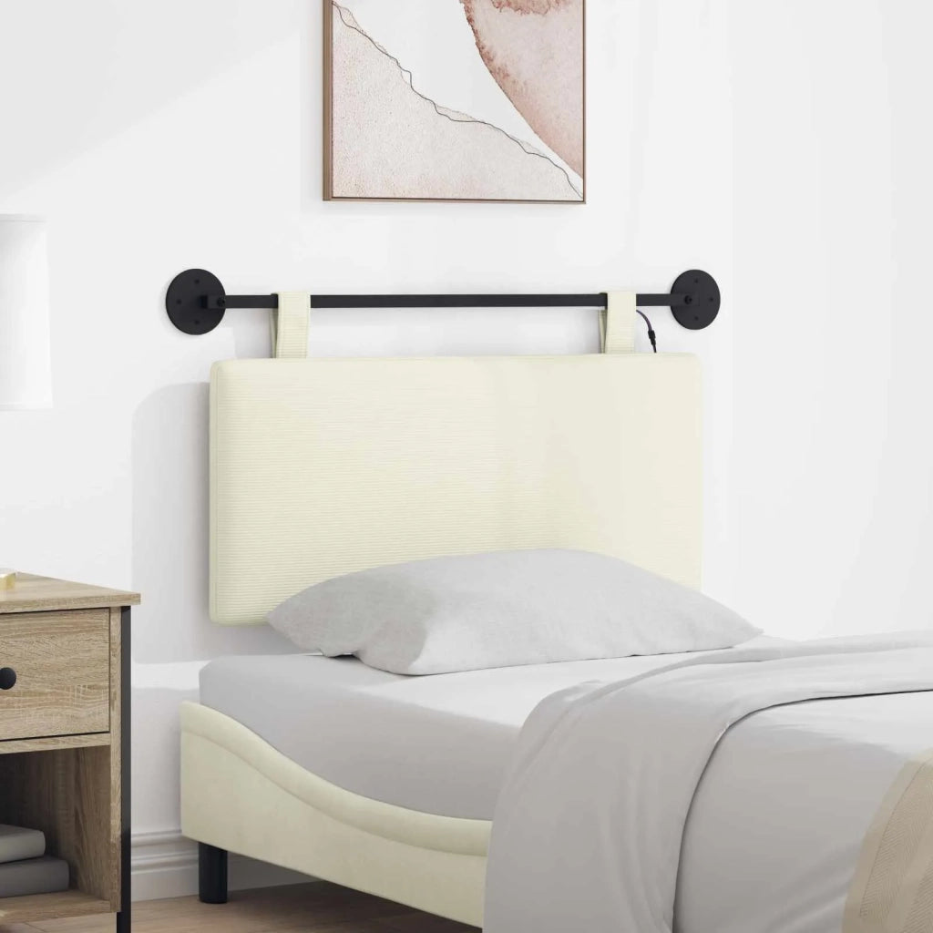 Testiera sospesa Con luce LED Crema Tessuto in Cords