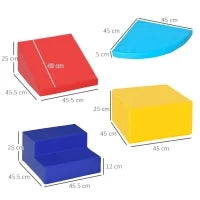 Set Costruzioni Morbide da 4 Pezzi, Gioco Educativo per Bambini Età 1-3 Anni per Casa e Scuola, Multicolore