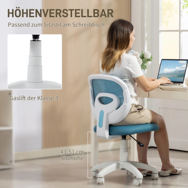 SEDIA Ufficio Ergonomica Girevole 53 x 59,5 x 81-89 cm Blu