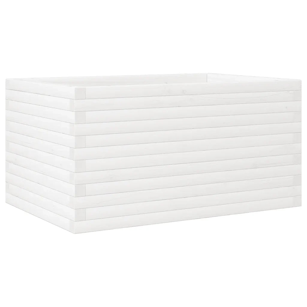 Fioriera da Giardino-Vaso da Esterno Bianca 90x60x46 cm Legno Massello di Pino
