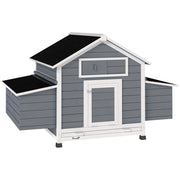 Pollaietto in Legno per Giardino con 2 Nidi e Vassoio Estraibile ¨C Minimal ¨C 150x100x96,5 cm Grigio