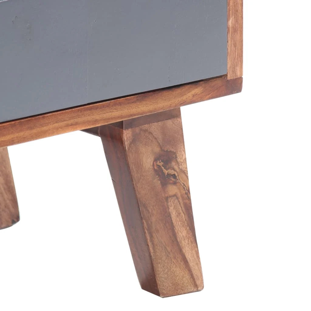Mobile TV multimediale scaffale TV mobile TV sala da pranzo soggiorno camera da letto 140 x 30 x 45 cm legno massello grigio 02_0025915