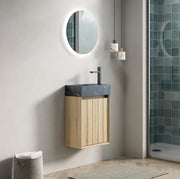 Mobile bagno compatto con lavabo integrato in marmo naturale