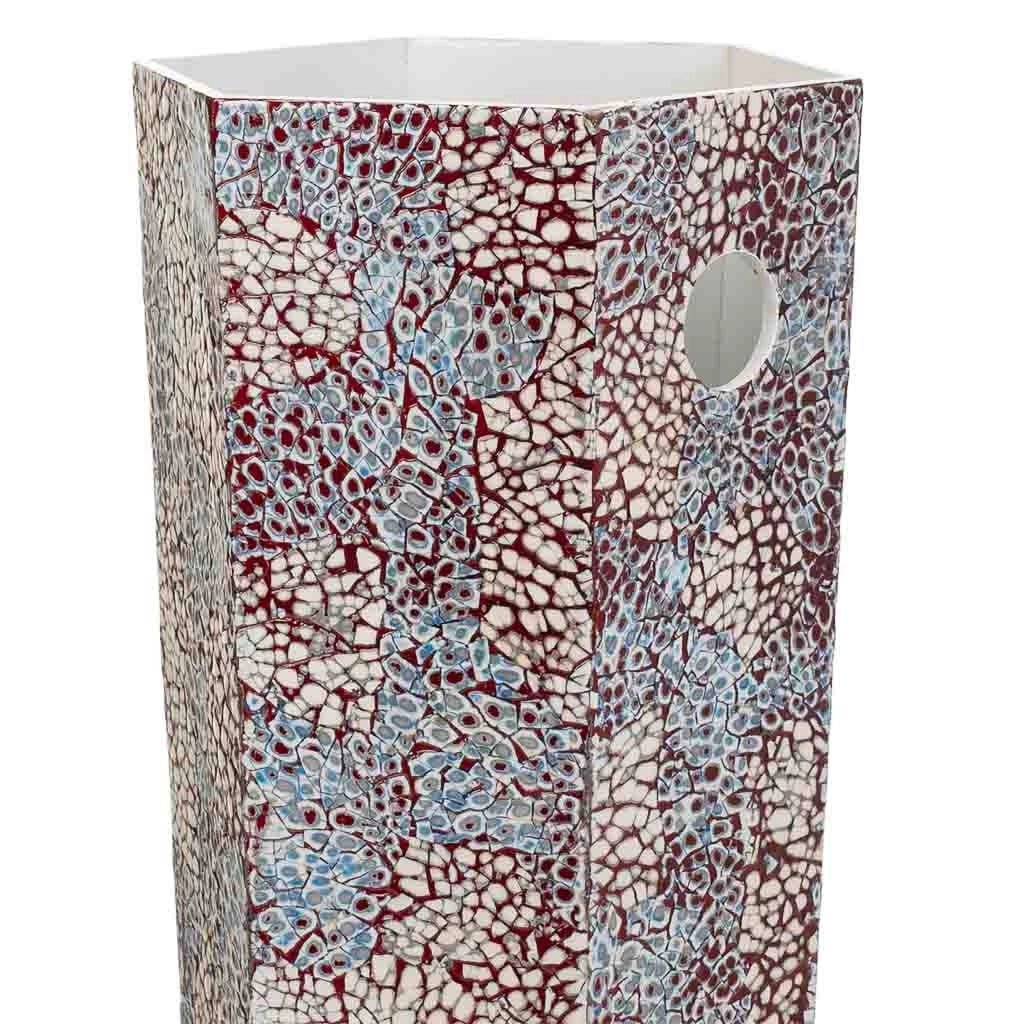 Portaombrelli Capiz stampato bianco, rosso e blu, 24x24x58h cm