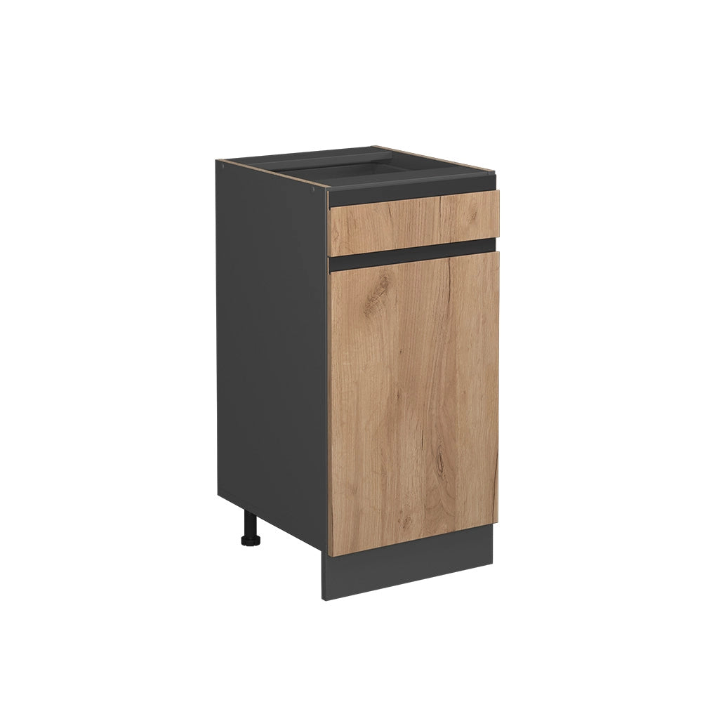 Vicco Mobiletto base per cucina Quercia dorata 40 cm Forma a J, senza piano di lavoro