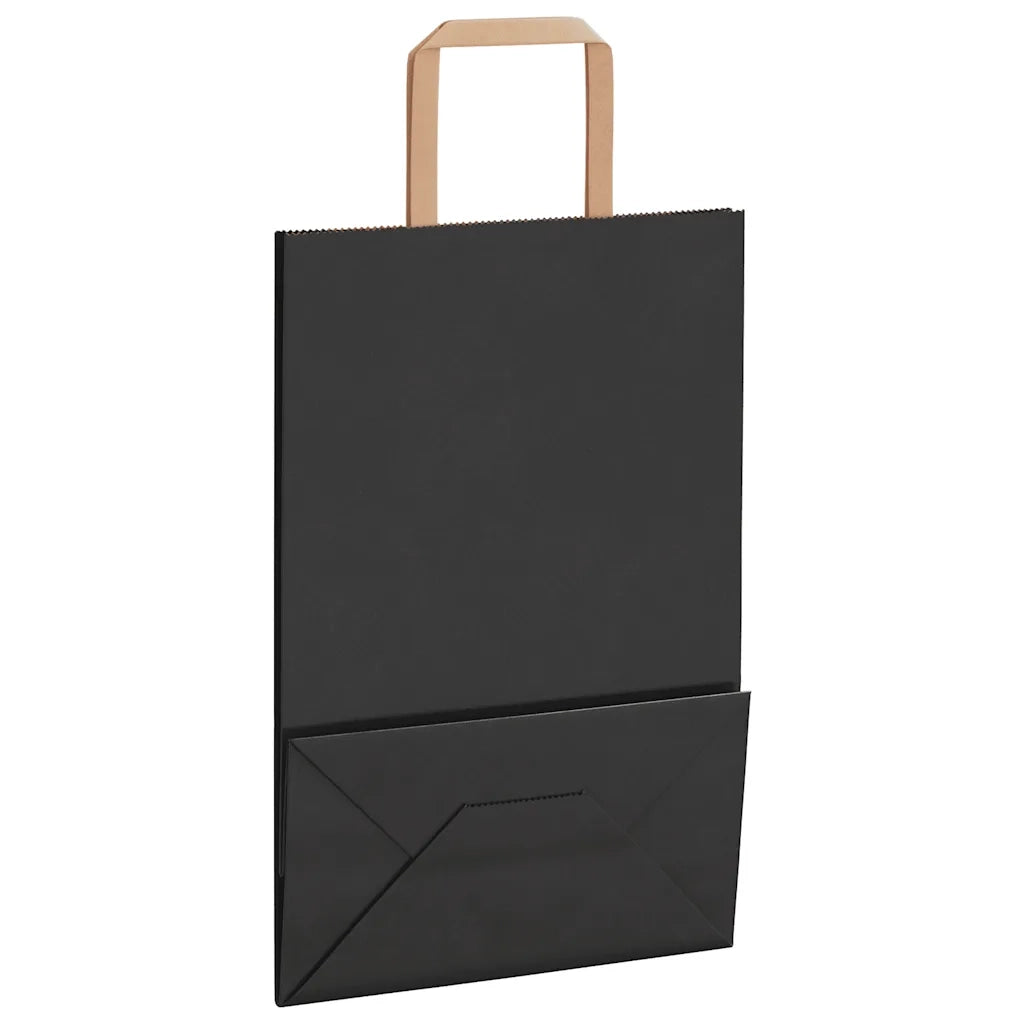 Sacchetti di Carta 250 pz con Manici Neri 21x11x31 cm