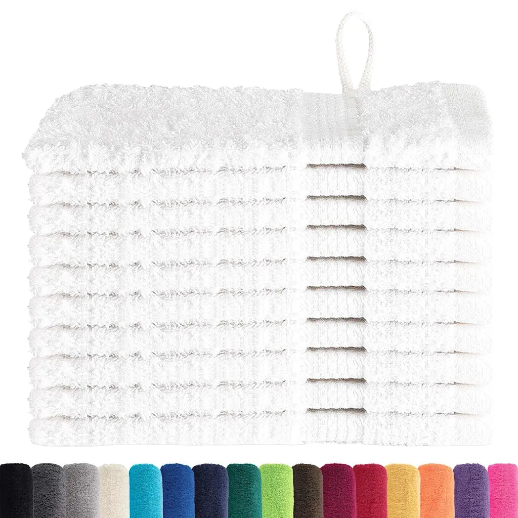 vidaXL Panni per il viso SOLUND 10 pcs Bianco Cotone