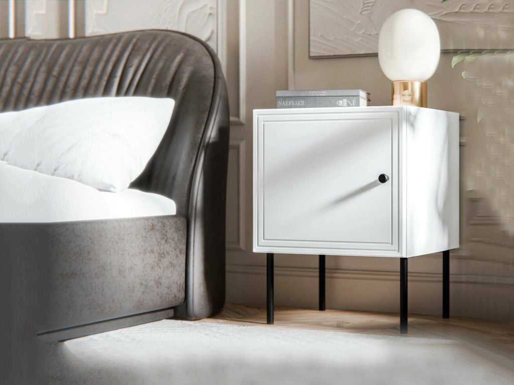 Crecchio, Comodino un Ripiano, 45x39x59h cm Bianco