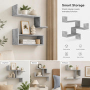 Wall Corner Shelf, Concrete Grey, 40x40x50 Cm, Wood-based Material