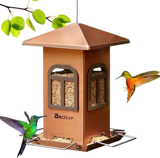 Stazione di alimentazione per uccelli, casetta per uccelli selvatici, casetta per giardino, balcone, casetta per uccelli da appendere, resistente alle intemperie