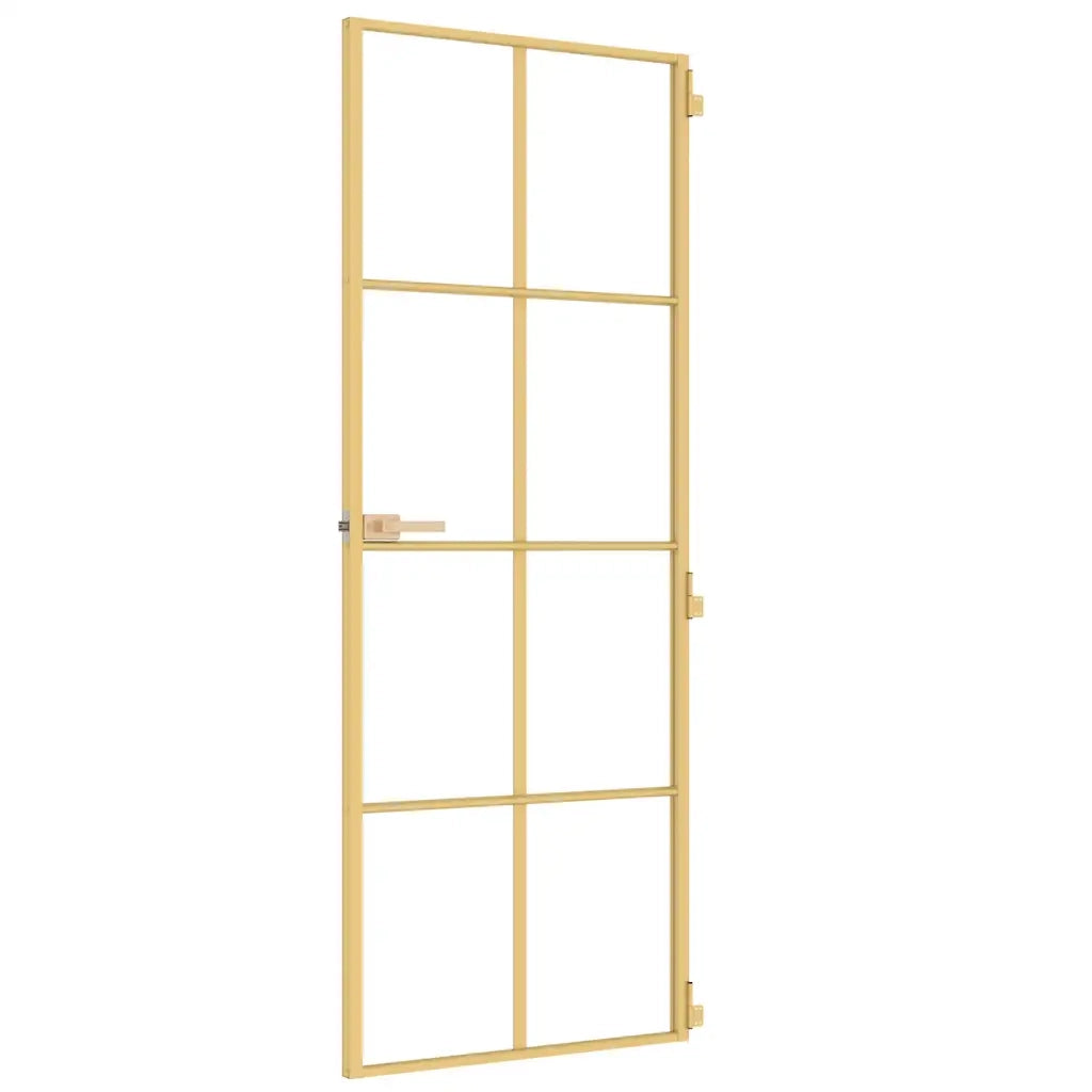 Porta Interni Sottile Oro 76x201,5cm Vetro Temperato Alluminio 155140