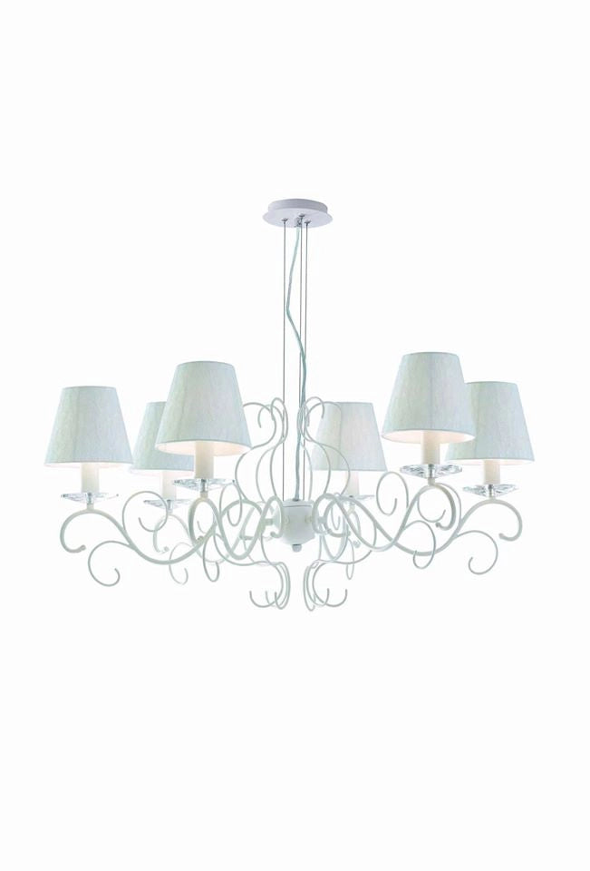 LAMPADARIO PERLA BIANCO K9 6XE14 82X120CM I-PERLA-6