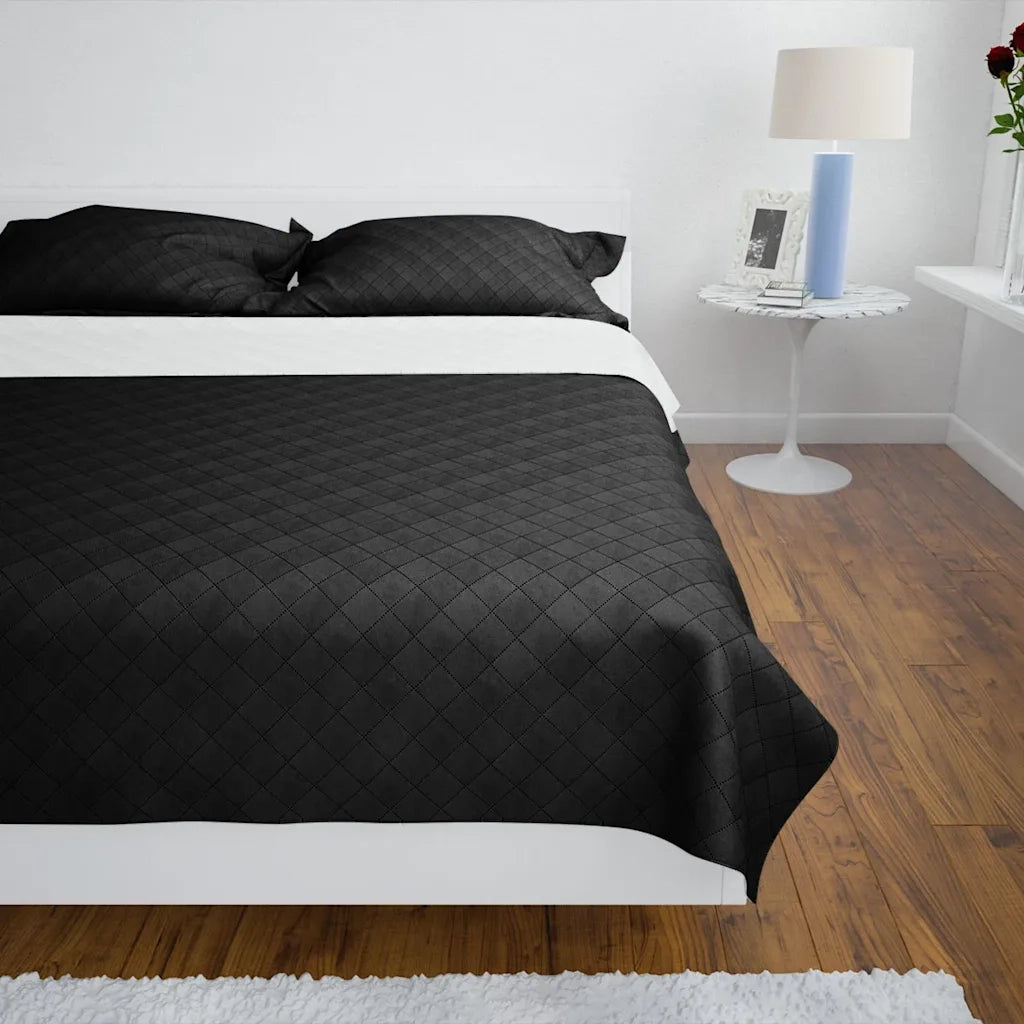 Copriletto Reversibile Nero/Bianco 220 x 240 cm 130887