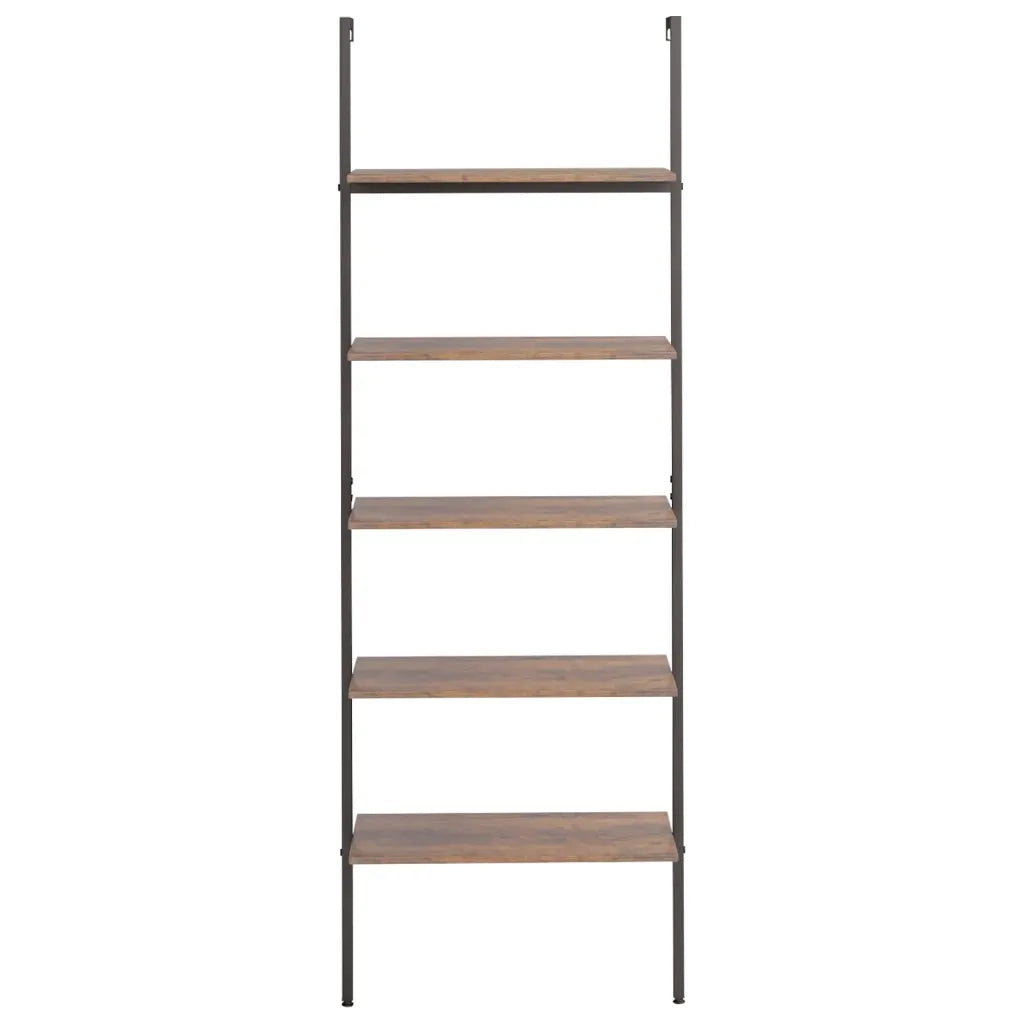 Scaffale Pendente 5 Livelli Marrone Scuro e Nero 64x35x185 cm CFW6032039
