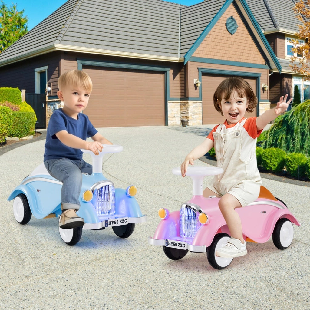 Giocattolo da cavalcare per bambini 19 a 36 mesi, Fari a led e spazio portaoggetti sotto il sedile Rosa-Biciclette e tricicli