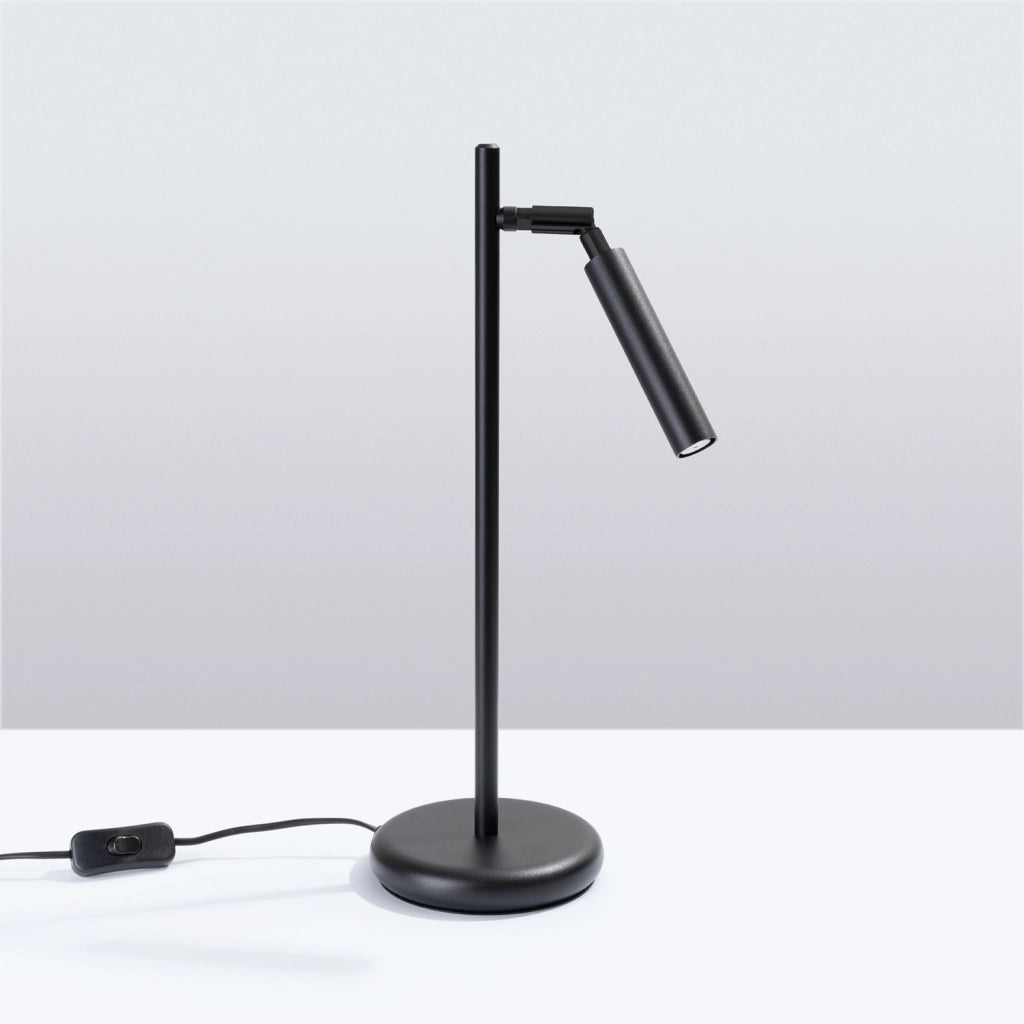 Lampada da tavolo nera moderna, paralume orientabile G9 Pure Lume